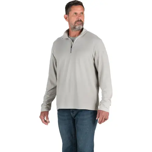 Men's Medium Heathered Gray Midweight UPF Quarter-Zip Shirt Men's Medium Heathered Gray Midweight UPF Quarter-Zip Shirt