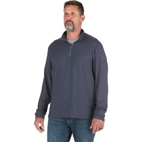 Men's Large Navy Midweight UPF Quarter-Zip Shirt Men's Large Navy Midweight UPF Quarter-Zip Shirt