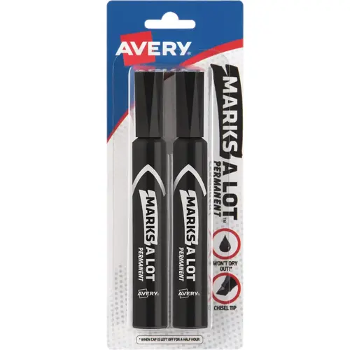Black Regular Chisel Tip Permanent Marker - pack of 2 Black Regular Chisel Tip Permanent Marker - pack of 2