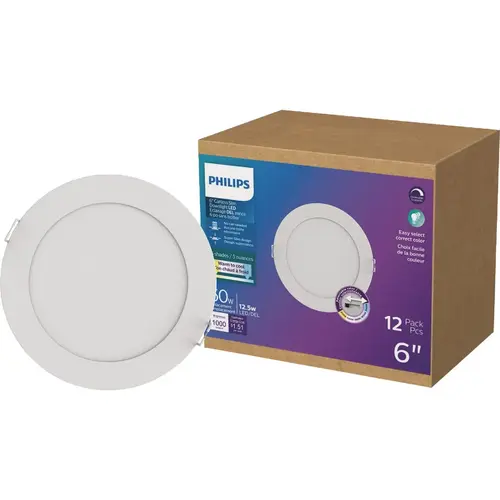 6 In. 1000 Lm. 5CCT Slim Canless Downlight - pack of 12 6 In. 1000 Lm. 5CCT Slim Canless Downlight - pack of 12