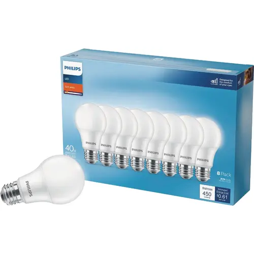 40W Equivalent Soft White A19 Medium LED Light Bulb - pack of 8 40W Equivalent Soft White A19 Medium LED Light Bulb - pack of 8