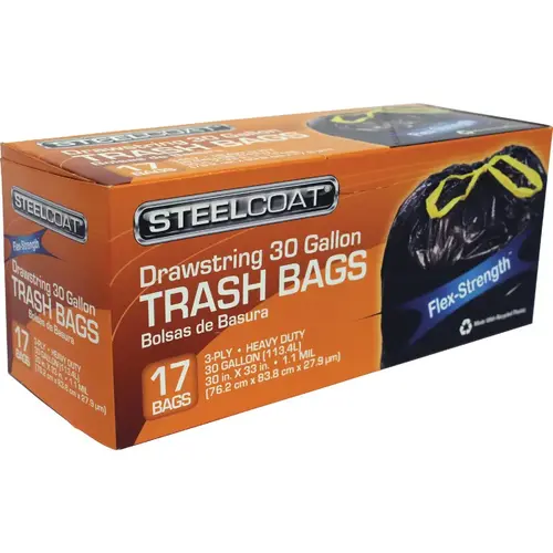 30 Gal. Black Drawstring Trash Bag (17-Count) 30 Gal. Black Drawstring Trash Bag (17-Count)