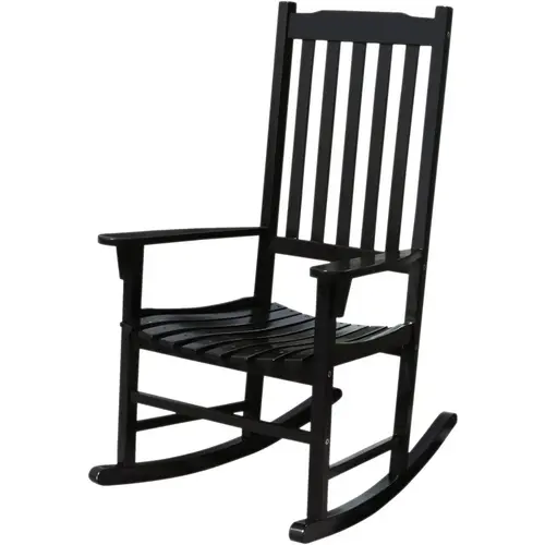 Black Acacia Wood Traditional Porch Rocker Chair Black Acacia Wood Traditional Porch Rocker Chair