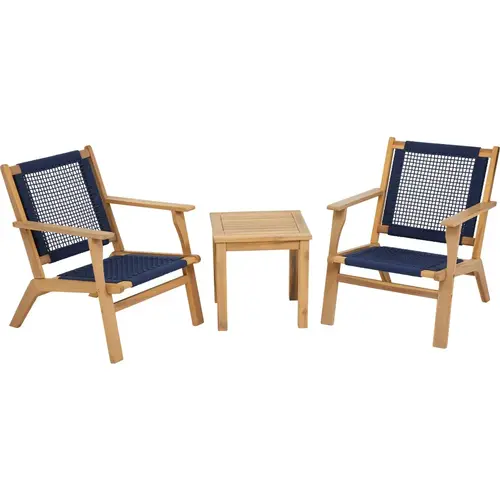 3-Piece Navy Acacia Wood Chat Set 3-Piece Navy Acacia Wood Chat Set