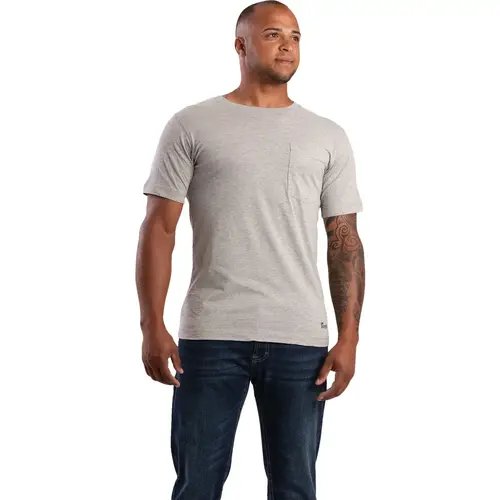 Performance Men's Tall 2XL Heather Gray Short Sleeve Pocket T-Shirt Performance Men's Tall 2XL Heather Gray Short Sleeve Pocket T-Shirt