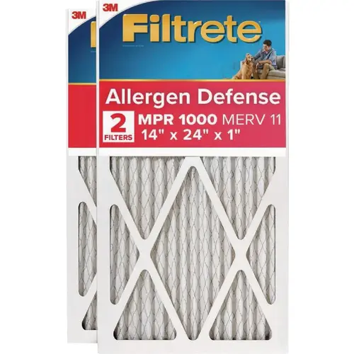 Filtrete Allergen Defense 14 In. x 24 In. x 1 In. Electrostatic Air Conditioner Filter Filtrete Allergen Defense 14 In. x 24 In. x 1 In. Electrostatic Air Conditioner Filter
