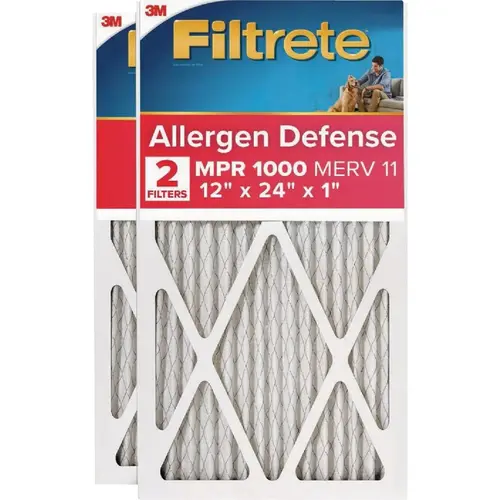 Filtrete Allergen Defense 12 In. x 24 In. x 1 In. Electrostatic Air Conditioner Filter Filtrete Allergen Defense 12 In. x 24 In. x 1 In. Electrostatic Air Conditioner Filter