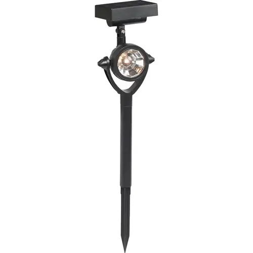 Black 10 Lm. Solar Stake Light with Adjustable Solar Panel Black 10 Lm. Solar Stake Light with Adjustable Solar Panel