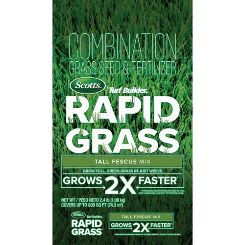 Turf Builder Rapid Grass 2.4 Lb. 800 Sq. Ft. Tall Fescue Mix Grass Seed & Fertilizer Combination Turf Builder Rapid Grass 2.4 Lb. 800 Sq. Ft. Tall Fescue Mix Grass Seed & Fertilizer Combination