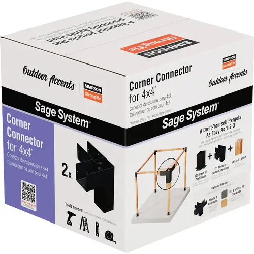 Outdoor Accents Sage System Black Powder-Coated Corner Connector for 4x4 with Screws (2-Pack) Outdoor Accents Sage System Black Powder-Coated Corner Connector for 4x4 with Screws (2-Pack)