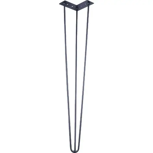 28 In. Black Metal 3-Prong Hairpin Leg 28 In. Black Metal 3-Prong Hairpin Leg