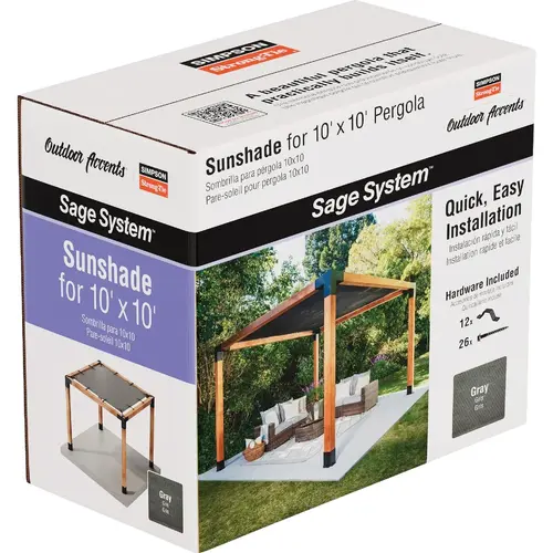 Outdoor Accents Sage System Sunshade for 10 Ft. x 10 Ft. Pergola, Gray Outdoor Accents Sage System Sunshade for 10 Ft. x 10 Ft. Pergola, Gray