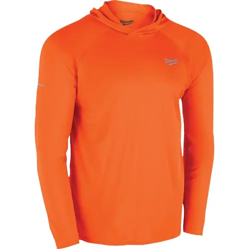 WORKSKIN Men's Large Orange Hooded Sun Shirt WORKSKIN Men's Large Orange Hooded Sun Shirt