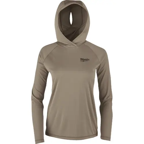 WORKSKIN Women's Medium Sandstone Hooded Sun Shirt WORKSKIN Women's Medium Sandstone Hooded Sun Shirt