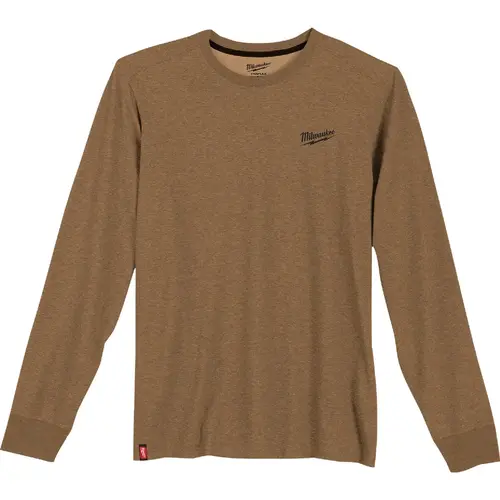 FREEFLEX Men's 2XL Brown Long Sleeve Hybrid Work T-Shirt FREEFLEX Men's 2XL Brown Long Sleeve Hybrid Work T-Shirt