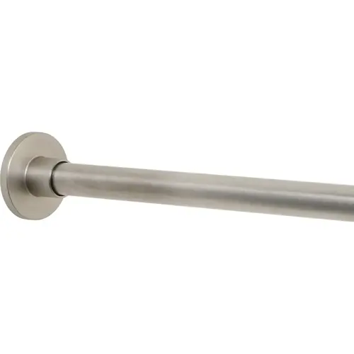 Straight 50 In. to 86 In. Rustproof Stainless Steel Adjustable Tension Shower Curtain Rod, Brushed Nickel Straight 50 In. to 86 In. Rustproof Stainless Steel Adjustable Tension Shower Curtain Rod, Brushed Nickel