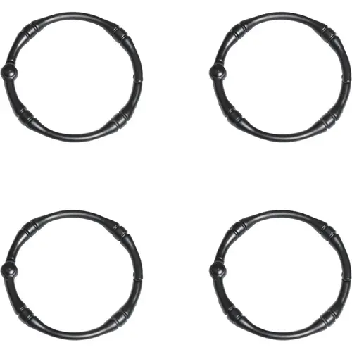 Rustproof Matte Black Shower Curtain Rings (12-Count) Rustproof Matte Black Shower Curtain Rings (12-Count)