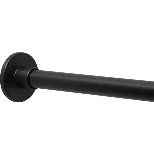 Straight 50 In. to 86 In. Rustproof Stainless Steel Adjustable Tension Shower Curtain Rod, Matte Black Straight 50 In. to 86 In. Rustproof Stainless Steel Adjustable Tension Shower Curtain Rod, Matte Black