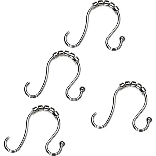 Rustproof Chrome Double Roller Shower Curtain Hooks (12-Count) Rustproof Chrome Double Roller Shower Curtain Hooks (12-Count)