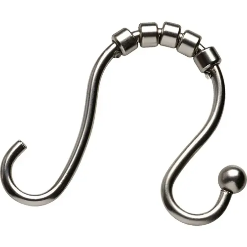 Rustproof Nickel Double Roller Shower Curtain Hooks (12-Count) Rustproof Nickel Double Roller Shower Curtain Hooks (12-Count)