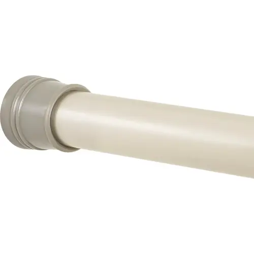 Straight 52 In. to 86 In. Rustproof Aluminum Adjustable Tension Shower Curtain Rod, Satin Nickel Straight 52 In. to 86 In. Rustproof Aluminum Adjustable Tension Shower Curtain Rod, Satin Nickel