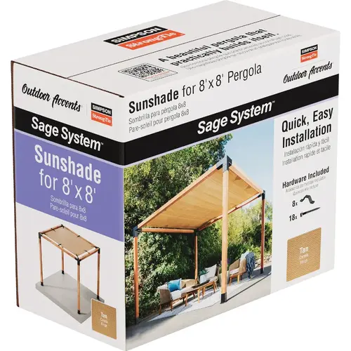 Outdoor Accents Sage System Sunshade for 8 Ft. x 8 Ft. Pergola, Tan Outdoor Accents Sage System Sunshade for 8 Ft. x 8 Ft. Pergola, Tan