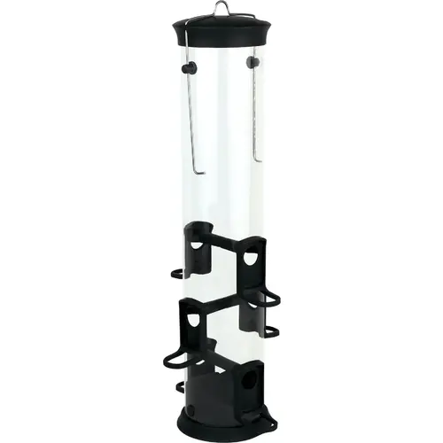 2.1 Qt. Large Black Plastic Tube Bird Feeder 2.1 Qt. Large Black Plastic Tube Bird Feeder