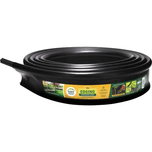 Pro 5 In. x 20 Ft. Black Plastic Edging Kit with YardPack Pro 5 In. x 20 Ft. Black Plastic Edging Kit with YardPack