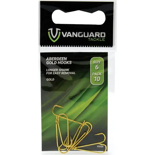 Size 6 Aberdeen Gold Hooks (10-Pack) Size 6 Aberdeen Gold Hooks (10-Pack)