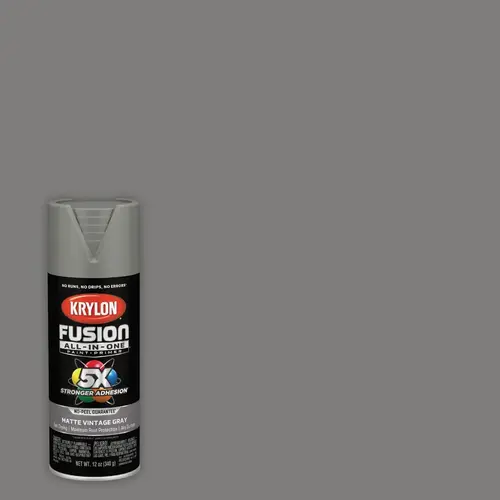 Fusion All-In-One 12 Oz. Matte Spray Paint, Vintage Gray Fusion All-In-One 12 Oz. Matte Spray Paint, Vintage Gray