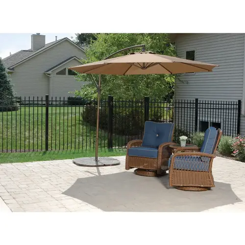 10 Ft. Round Steel Offset Brown Patio Umbrella - PFAS Free 10 Ft. Round Steel Offset Brown Patio Umbrella - PFAS Free