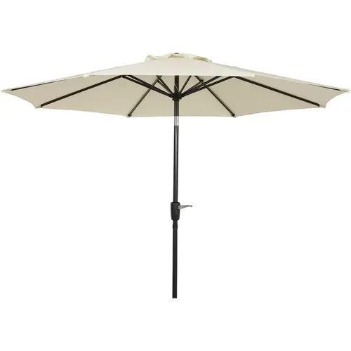 9 Ft. Aluminum Tilt/Crank Cream Patio Umbrella - PFAS Free 9 Ft. Aluminum Tilt/Crank Cream Patio Umbrella - PFAS Free