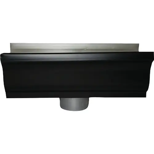 5 In. K Style Aluminum Black Gutter Round Drop Outlet 5 In. K Style Aluminum Black Gutter Round Drop Outlet