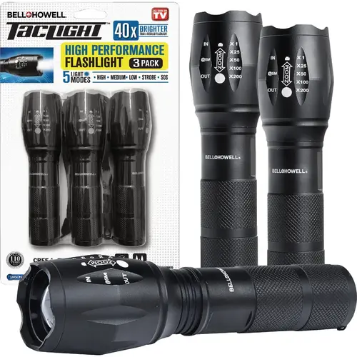 Taclight Flashlights (3-Pack) Black Taclight Flashlights (3-Pack) Black