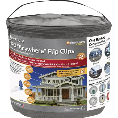 Max PRO Anywhere Flip Clips Bucket (150-Pack) Clear Max PRO Anywhere Flip Clips Bucket (150-Pack) Clear
