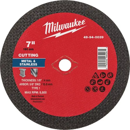 Type 1 7 In. x 1/8 In. x 5/8 In. DKO Metal Cut-Off Wheel Type 1 7 In. x 1/8 In. x 5/8 In. DKO Metal Cut-Off Wheel