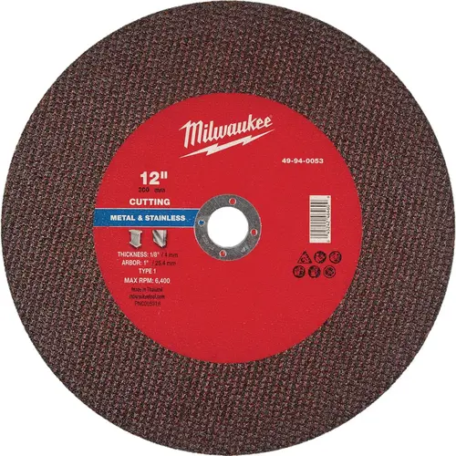 Type 1 12 In. x 1/8 In. x 1 In. Metal Cut-Off Wheel Type 1 12 In. x 1/8 In. x 1 In. Metal Cut-Off Wheel
