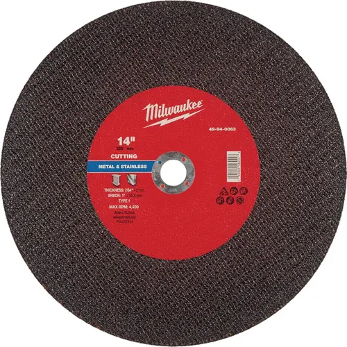 Type 1 14 In. x 7/64 In. x 1 In. Metal Cut-Off Wheel Type 1 14 In. x 7/64 In. x 1 In. Metal Cut-Off Wheel