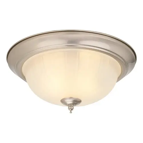 Flush Mount Ceiling Light, 2-Light, 13-1/4" Diameter, Satin Nickel Flush Mount Ceiling Light, 2-Light, 13-1/4" Diameter, Satin Nickel