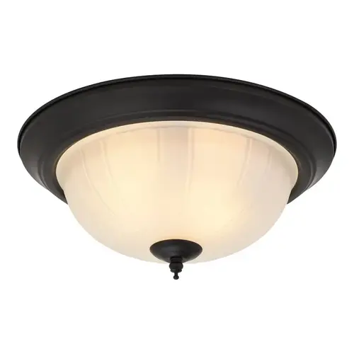 2-Light Flush Mount Ceiling Light, Matte Black, 13-1/4" Diameter 2-Light Flush Mount Ceiling Light, Matte Black, 13-1/4" Diameter
