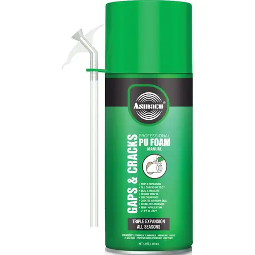 Expanding Foam Sealant, Gaps & Cracks, Triple Expansion, 12 oz Expanding Foam Sealant, Gaps & Cracks, Triple Expansion, 12 oz
