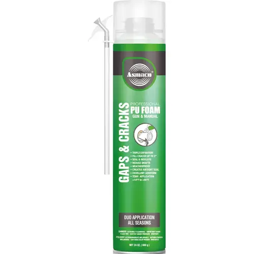 Expanding Foam Sealant, Gaps and Cracks, Gun-Applied, 3X Expansion, 24 oz Expanding Foam Sealant, Gaps and Cracks, Gun-Applied, 3X Expansion, 24 oz