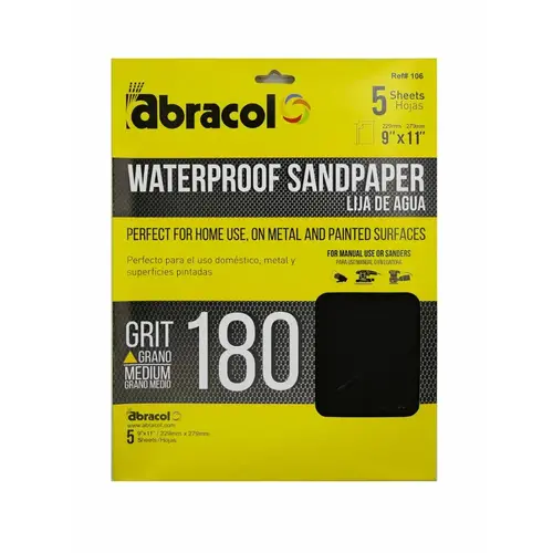WATERPROOF 9X11 180 GRIT 5PK WATERPROOF 9X11 180 GRIT 5PK