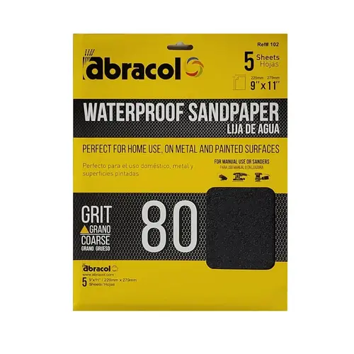 WATERPROOF 9X11 80 GRIT 5PK WATERPROOF 9X11 80 GRIT 5PK