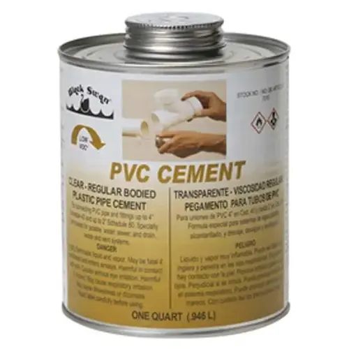 PVC SOLVENT CEMENT REG BODIED CLEAR 32OZ PVC SOLVENT CEMENT REG BODIED CLEAR 32OZ