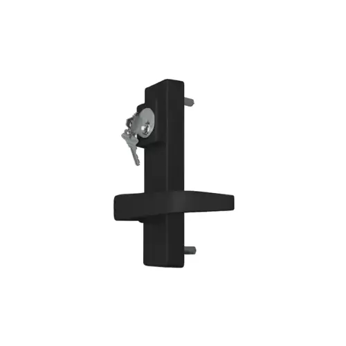 Detex 08BN Classroom Exit Trim, Lever on Escutcheon, With Gate Box, Mortise Cylinders And Fasteners, Reversible Handing, Black Powder Coat Detex 08BN Classroom Exit Trim, Lever on Escutcheon, With Gate Box, Mortise Cylinders And Fasteners, Reversible Handing, Black Powder Coat