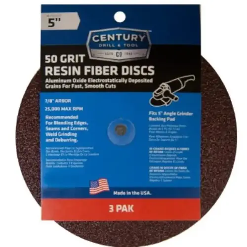 RESIN FIBER DISC 5IN 50 GRIT 3PAK RESIN FIBER DISC 5IN 50 GRIT 3PAK