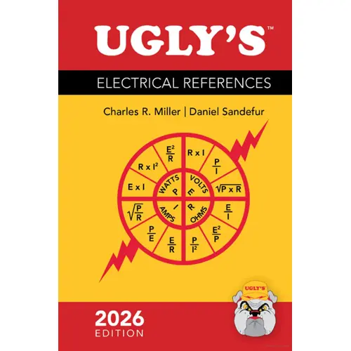 Ugly's Electrical References, 2026 Edition - On-The-Job Reference Guide for Electricians, Engineers, and Inspectors, 224 Pages, Paperback Black/Yellow Ugly's Electrical References, 2026 Edition - On-The-Job Reference Guide for Electricians, Engineers, and Inspectors, 224 Pages, Paperback Black/Yellow