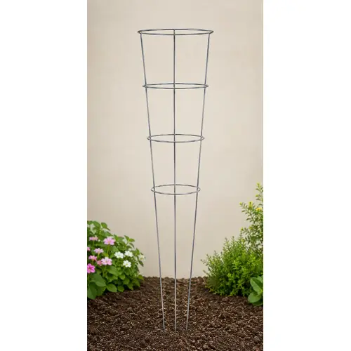 Plant Support Tomato Cage, 54 in L x 16 in W, Steel, 3 Legs, 4 Rings - pack of 50 Plant Support Tomato Cage, 54 in L x 16 in W, Steel, 3 Legs, 4 Rings - pack of 50
