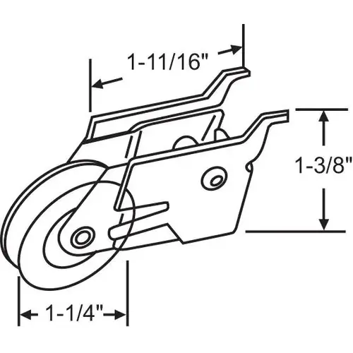 Patio Door Roller Assembly 1-1/4in Precision Nylonl Wheel Patio Door Roller Assembly 1-1/4in Precision Nylonl Wheel
